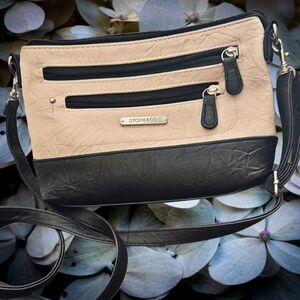 Stone & Co. Modern Black and Tan Crossbody Bag